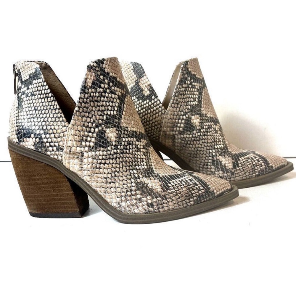 Vince Camuto Snake Skin Print Leather Heels Pump Shoe Bootie D'Orsay Womens 10M